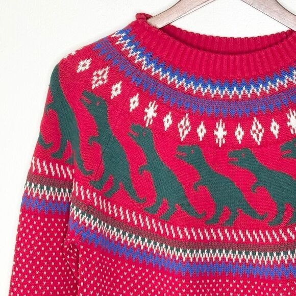 Modcloth Dinosaur T Rex Fair Isle Crew Neck Sweater - NWT - Women’s US XS - Picture 3 of 11